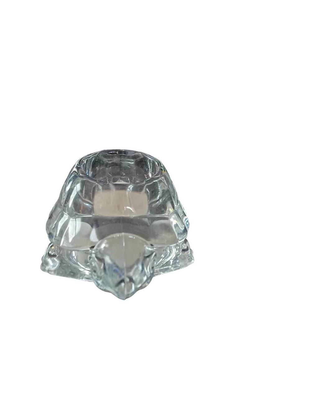 Vintage Lead Crystal Turtle Votive Candle Holder